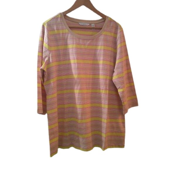 Isaac Mizrahi Live Striped Top Size 1X - Picture 3 of 6